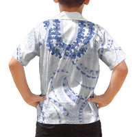 Aloha Lei Onaona Hawaiian Shirt Navy Blue Hawaiian Tribal Pattern