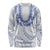 Aloha Lei Onaona Long Sleeve Shirt Navy Blue Hawaiian Tribal Pattern