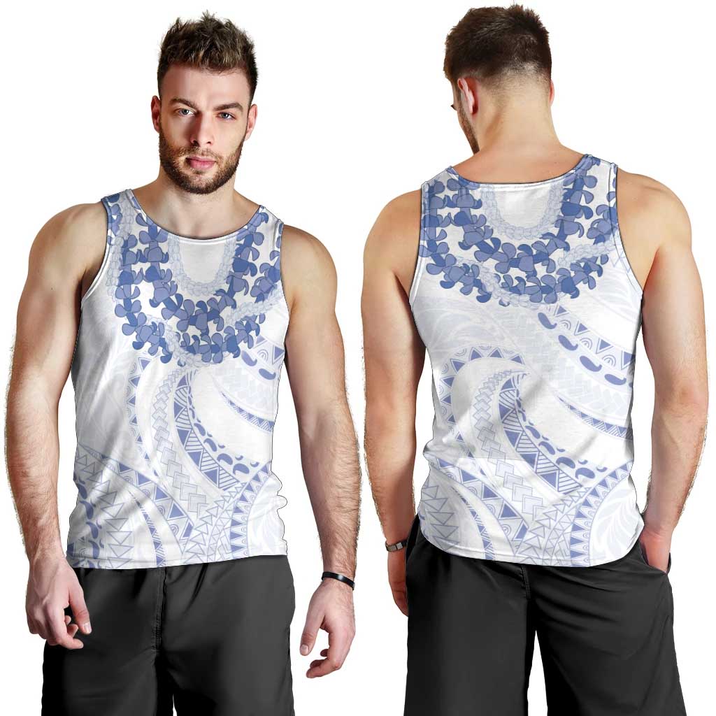 Aloha Lei Onaona Men Tank Top Navy Blue Hawaiian Tribal Pattern