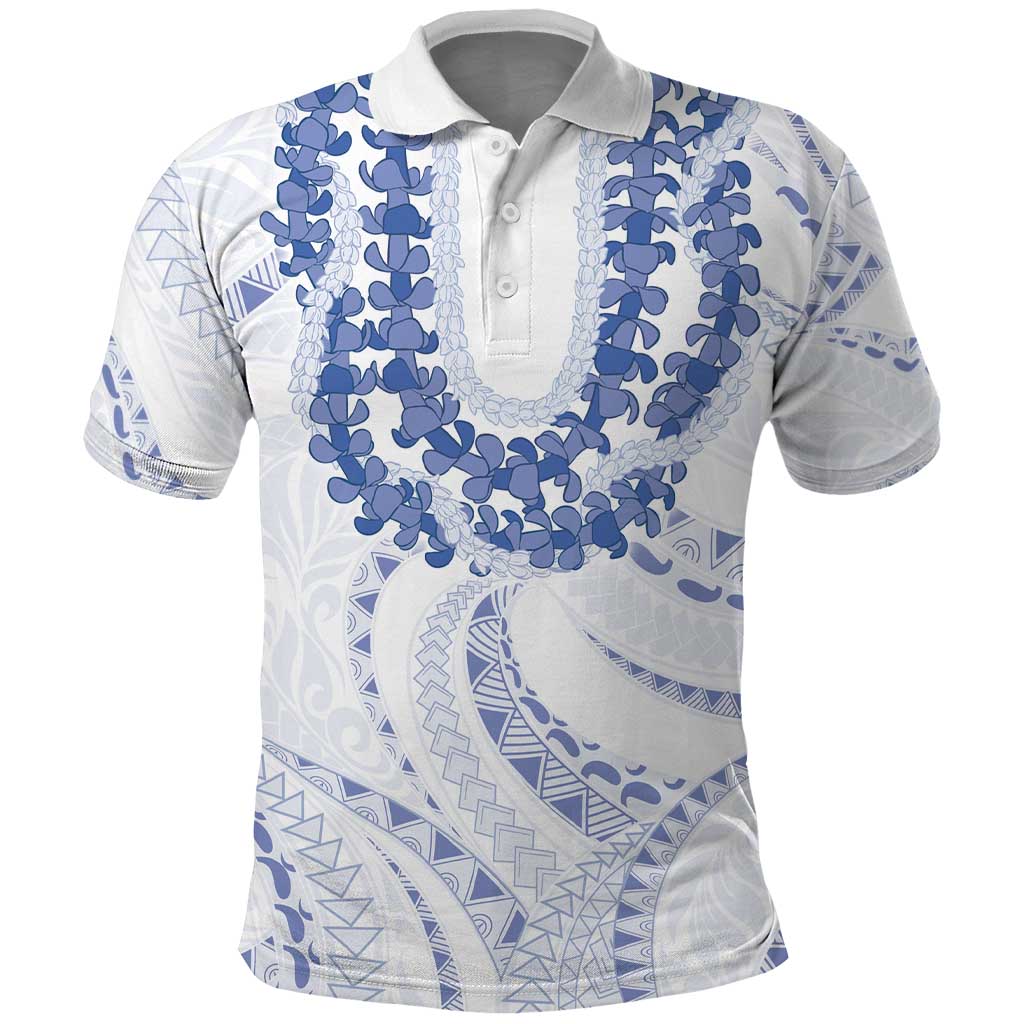Aloha Lei Onaona Polo Shirt Navy Blue Hawaiian Tribal Pattern