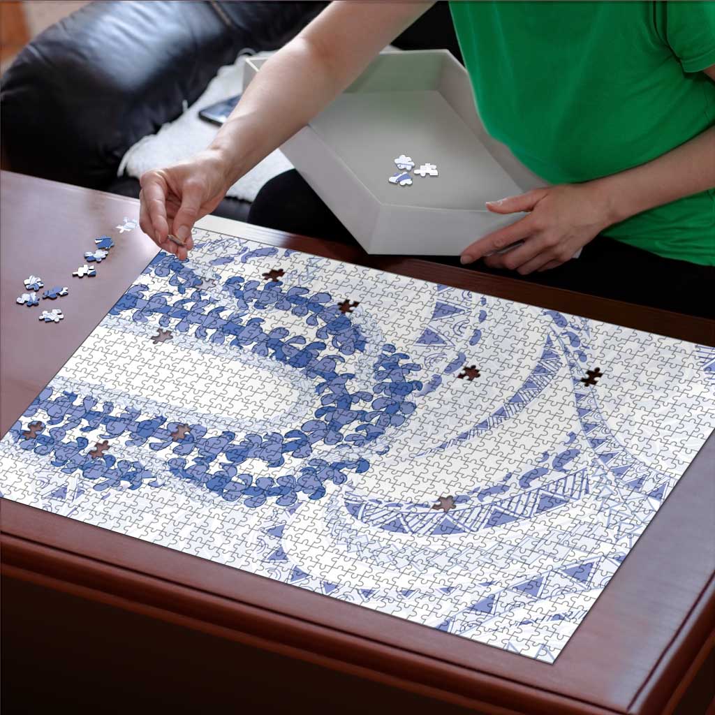 Aloha Lei Onaona Puzzle Navy Blue Hawaiian Tribal Pattern - Polynesian Pride