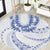 Aloha Lei Onaona Round Carpet Navy Blue Hawaiian Tribal Pattern