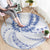 Aloha Lei Onaona Round Carpet Navy Blue Hawaiian Tribal Pattern