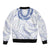 Aloha Lei Onaona Sleeve Zip Bomber Jacket Navy Blue Hawaiian Tribal Pattern