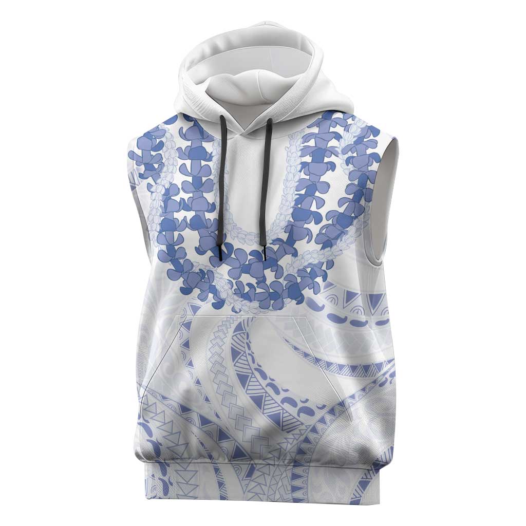 Aloha Lei Onaona Sleeveless Hoodie Navy Blue Hawaiian Tribal Pattern - Polynesian Pride