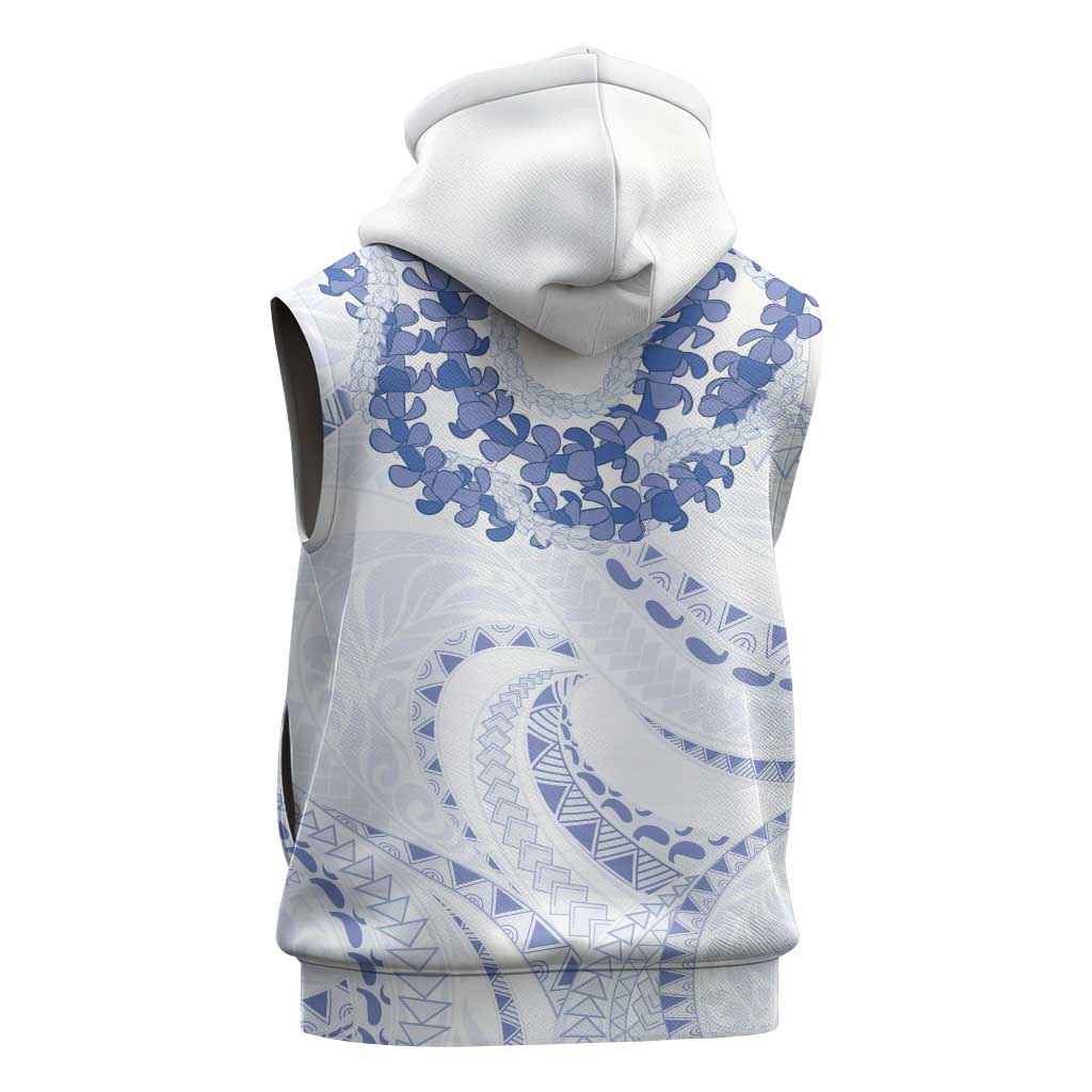 Aloha Lei Onaona Sleeveless Hoodie Navy Blue Hawaiian Tribal Pattern - Polynesian Pride