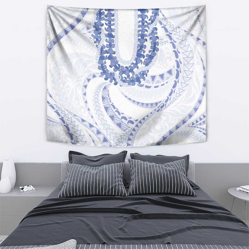 Aloha Lei Onaona Tapestry Navy Blue Hawaiian Tribal Pattern