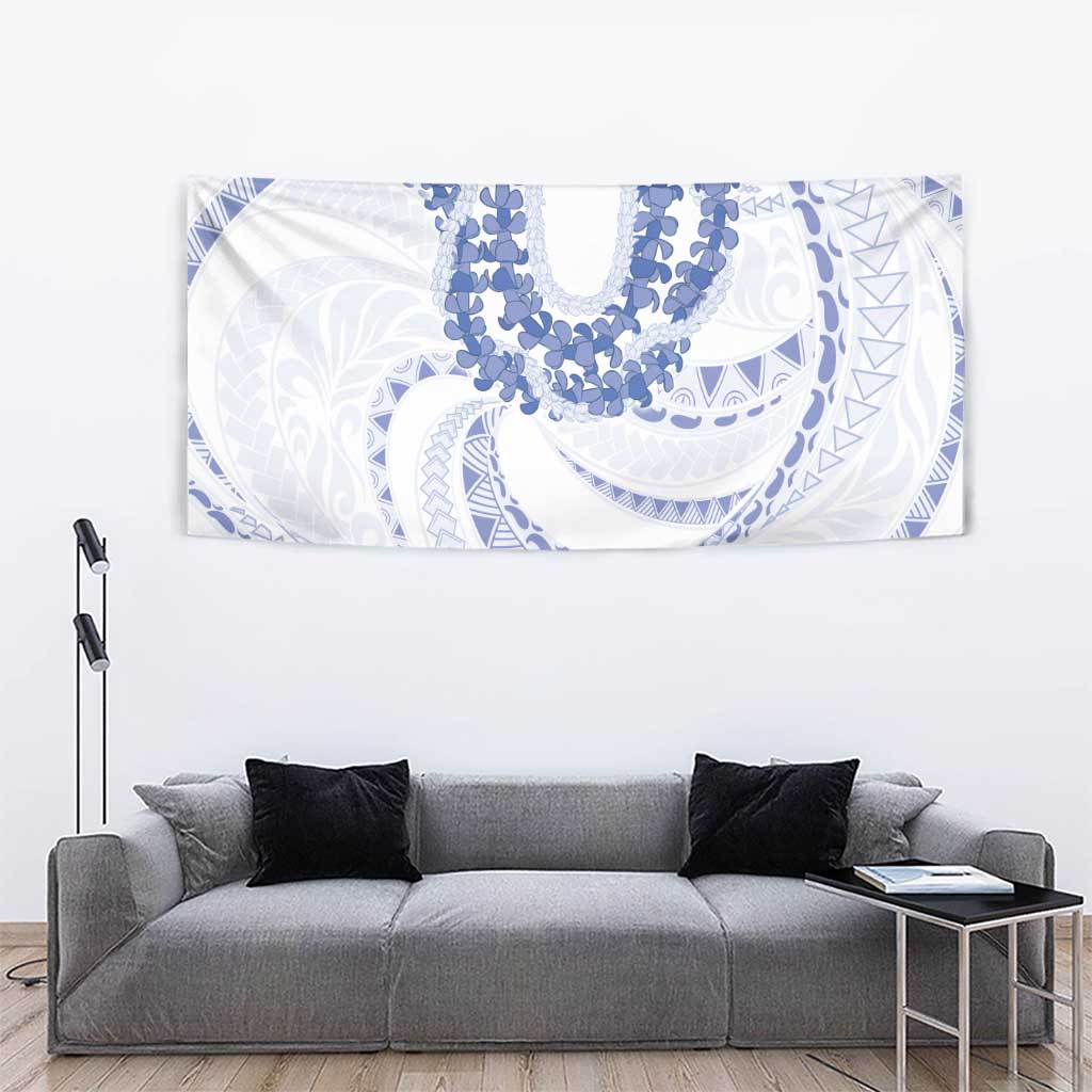 Aloha Lei Onaona Tapestry Navy Blue Hawaiian Tribal Pattern