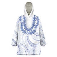 Aloha Lei Onaona Wearable Blanket Hoodie Navy Blue Hawaiian Tribal Pattern