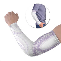 Aloha Lei Onaona Arm Sleeves Purple Hawaiian Tribal Pattern - Polynesian Pride
