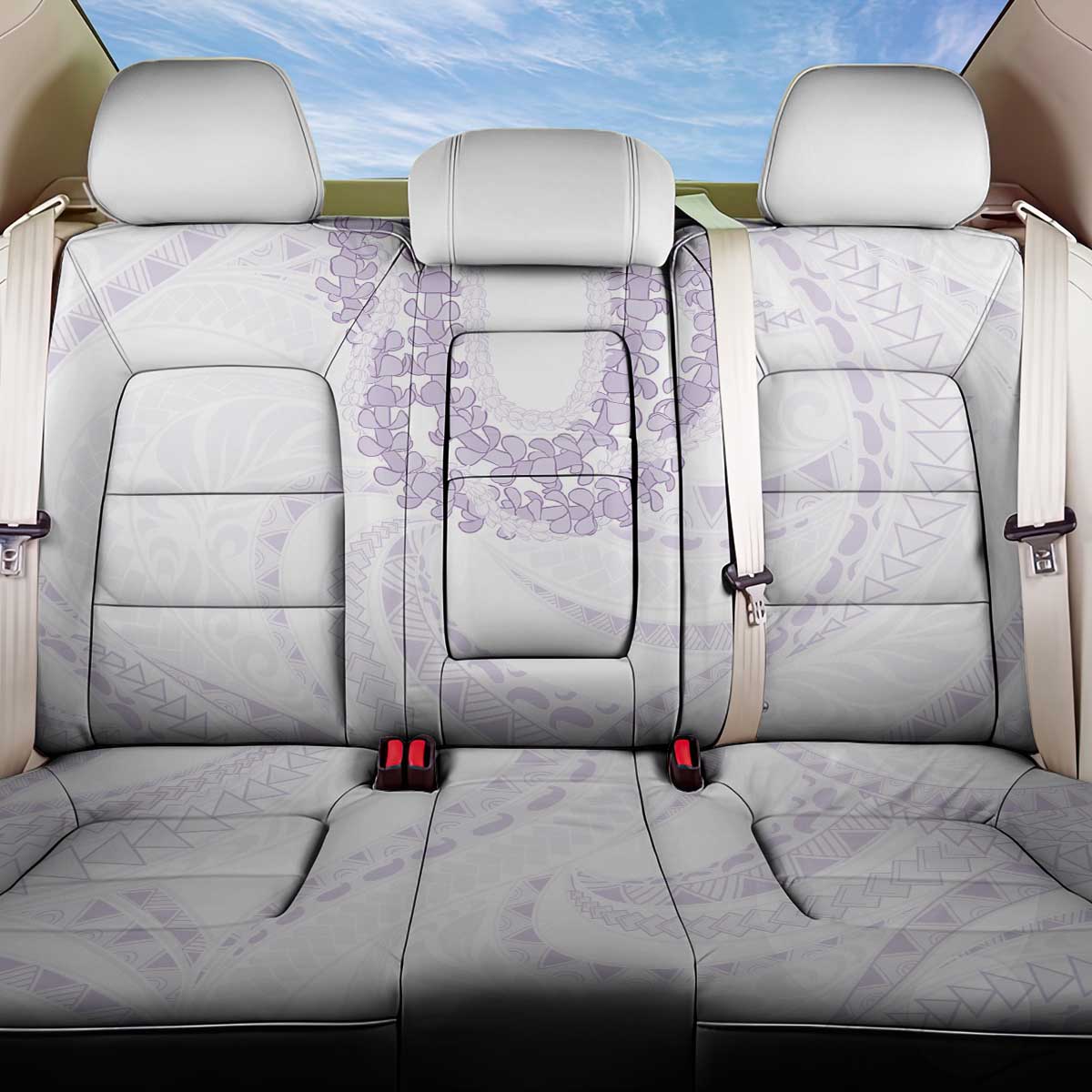 Aloha Lei Onaona Back Car Seat Cover Purple Hawaiian Tribal Pattern