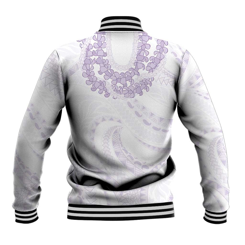Aloha Lei Onaona Baseball Jacket Purple Hawaiian Tribal Pattern