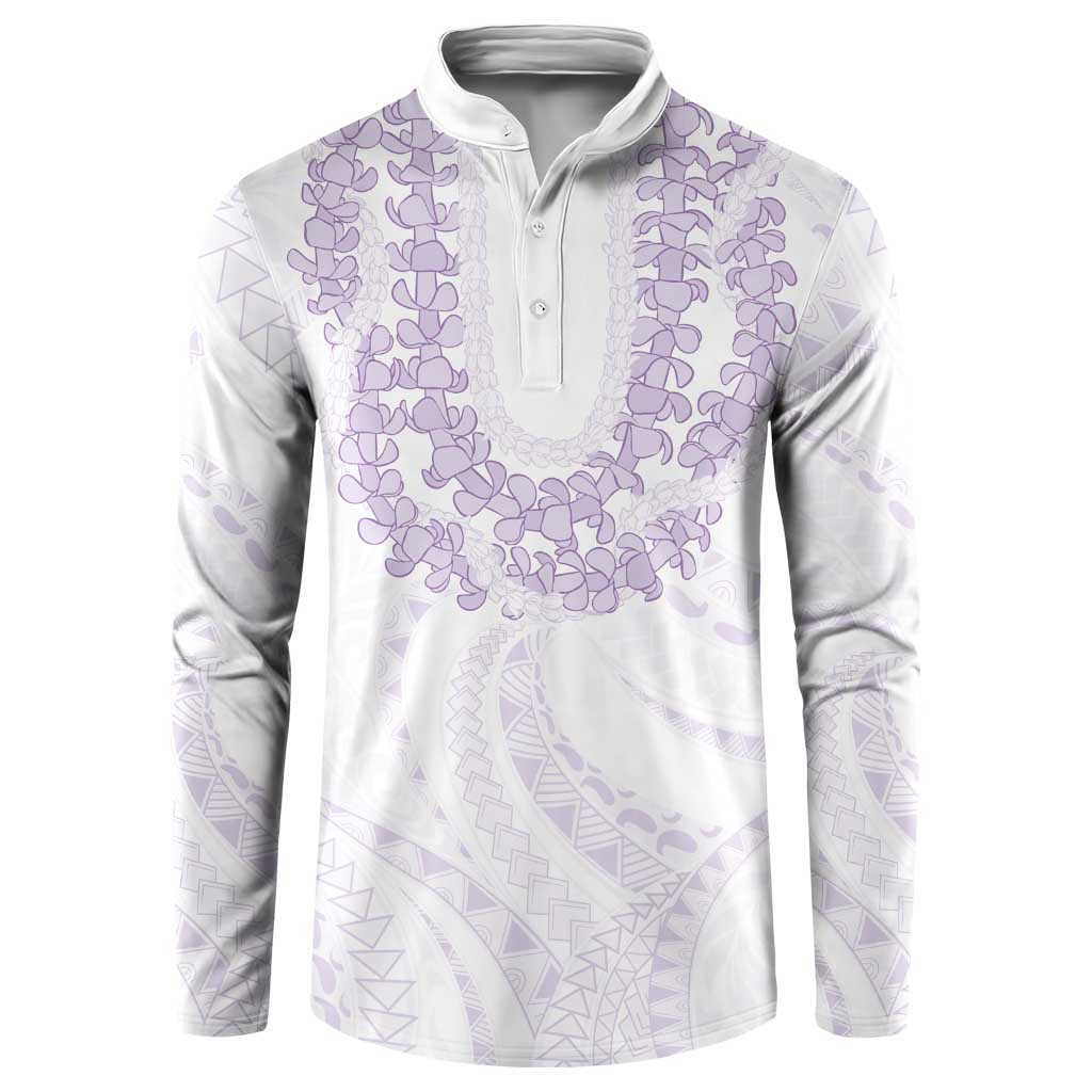 Aloha Lei Onaona Button Sweatshirt Purple Hawaiian Tribal Pattern