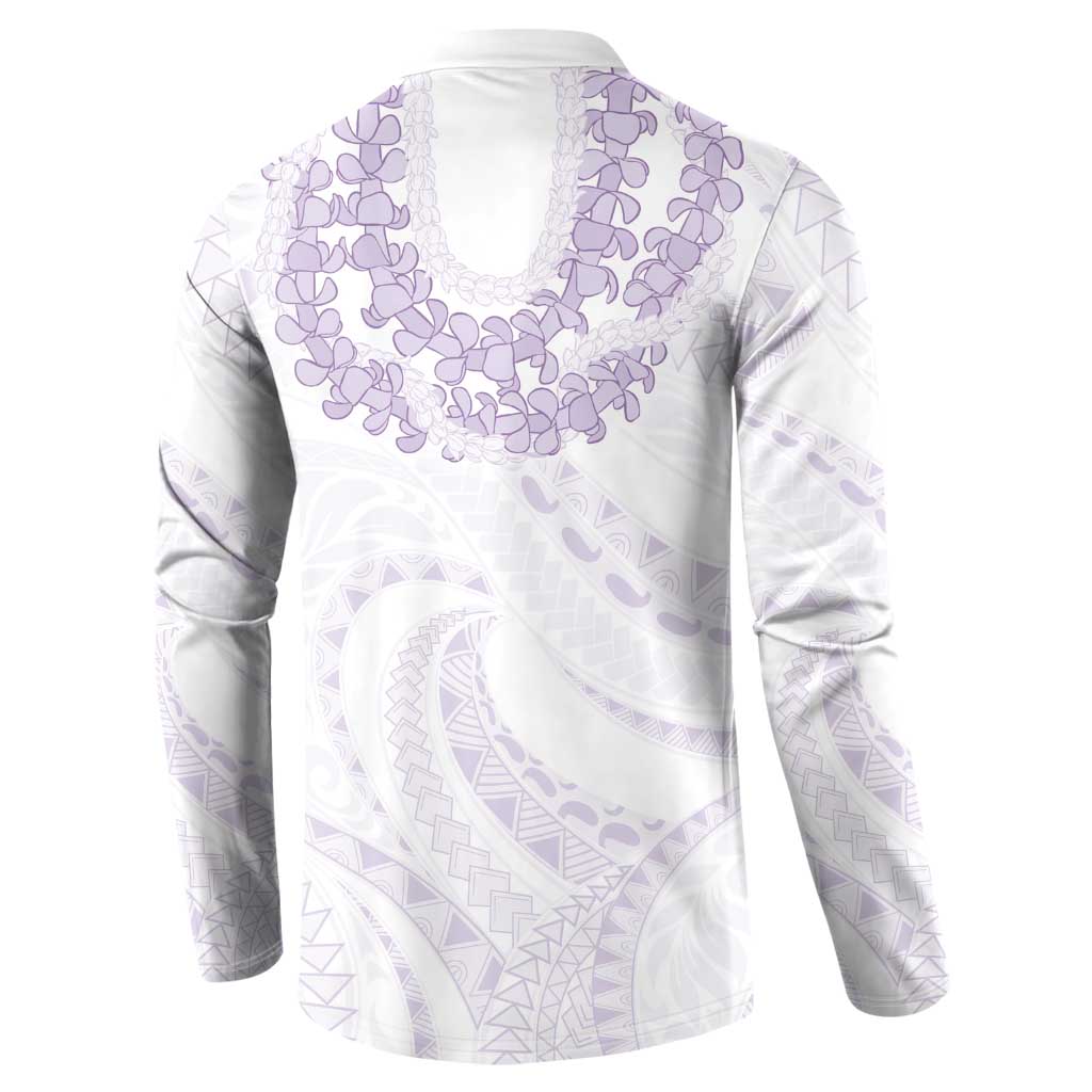 Aloha Lei Onaona Button Sweatshirt Purple Hawaiian Tribal Pattern