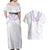 Aloha Lei Onaona Couples Matching Off Shoulder Maxi Dress and Hawaiian Shirt Purple Hawaiian Tribal Pattern