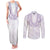 Aloha Lei Onaona Couples Matching Tank Maxi Dress and Long Sleeve Button Shirt Purple Hawaiian Tribal Pattern