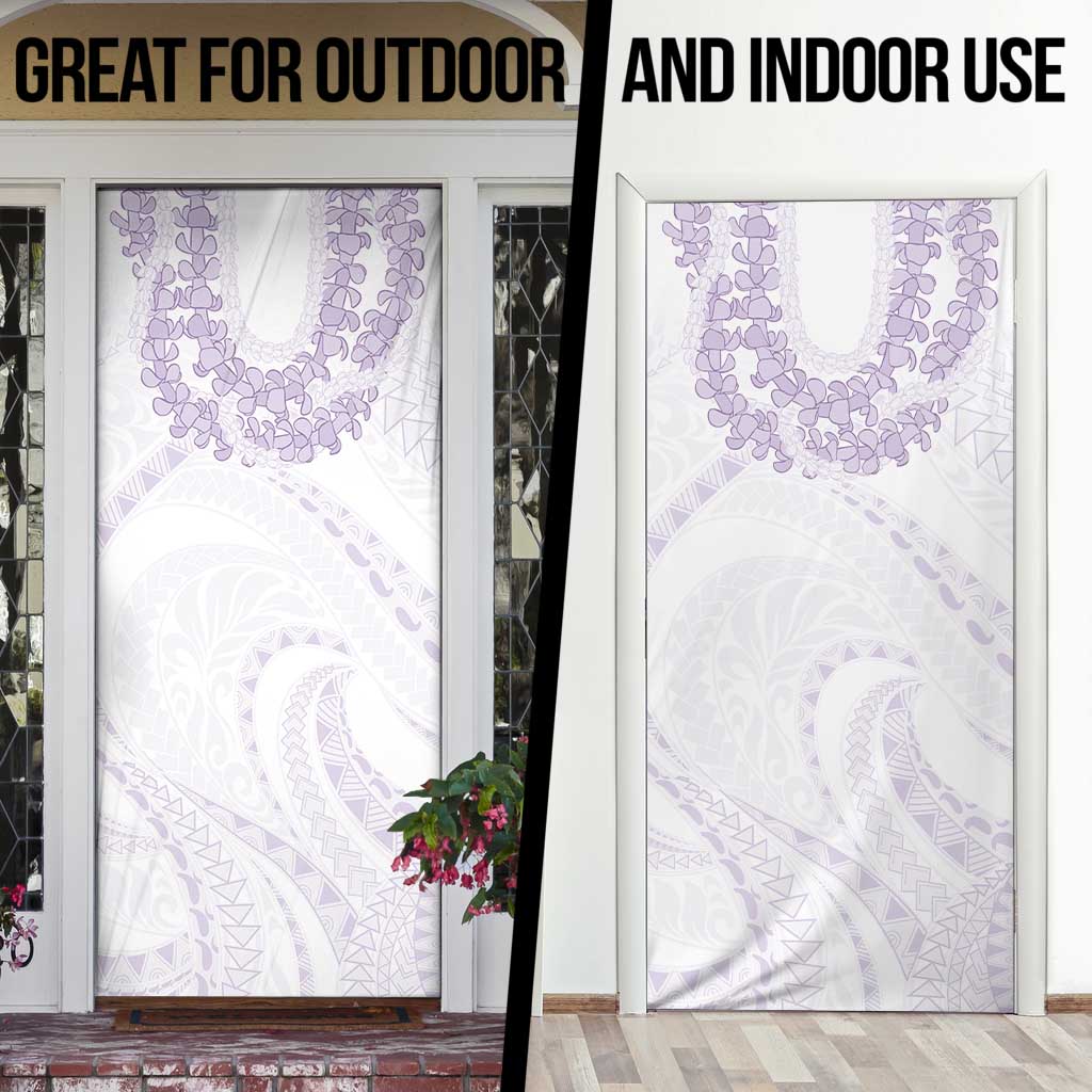 Aloha Lei Onaona Door Cover Purple Hawaiian Tribal Pattern - Polynesian Pride