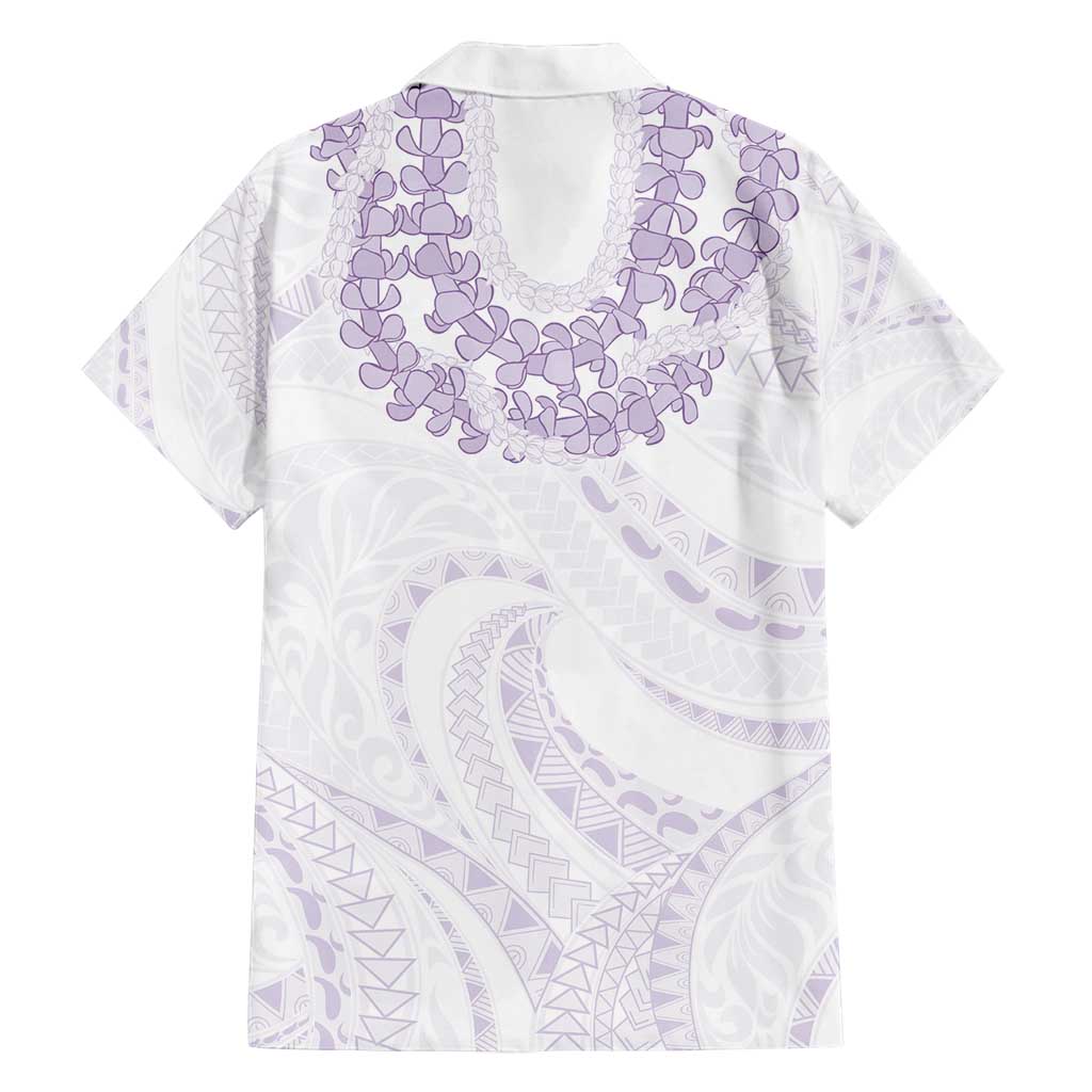Aloha Lei Onaona Family Matching Off Shoulder Short Dress and Hawaiian Shirt Purple Hawaiian Tribal Pattern