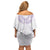 Aloha Lei Onaona Family Matching Off Shoulder Short Dress and Hawaiian Shirt Purple Hawaiian Tribal Pattern