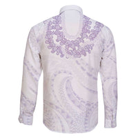 Aloha Lei Onaona Family Matching Puletasi and Hawaiian Shirt Purple Hawaiian Tribal Pattern