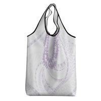 Aloha Lei Onaona Grocery Bag Purple Hawaiian Tribal Pattern