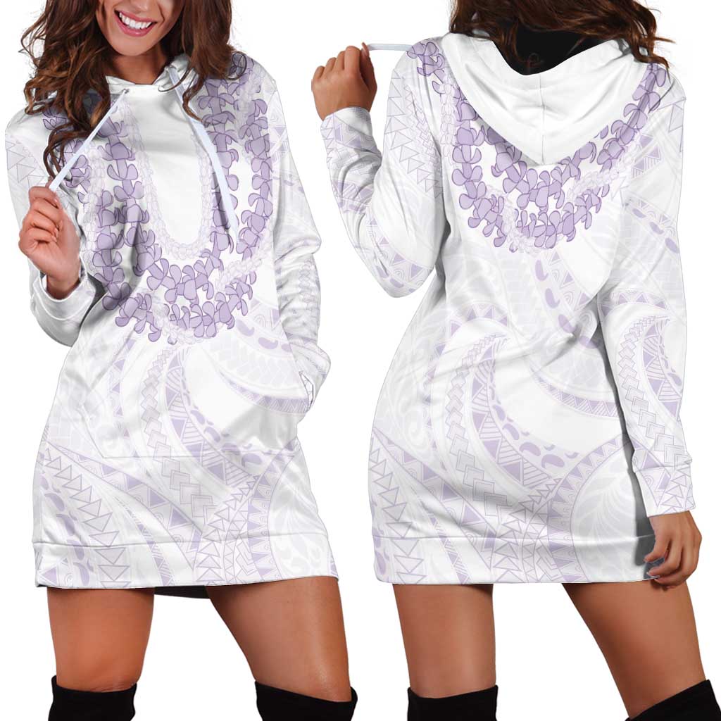 Aloha Lei Onaona Hoodie Dress Purple Hawaiian Tribal Pattern