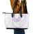 Aloha Lei Onaona Leather Tote Bag Purple Hawaiian Tribal Pattern