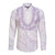 Aloha Lei Onaona Long Sleeve Button Shirt Purple Hawaiian Tribal Pattern