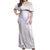 Aloha Lei Onaona Off Shoulder Maxi Dress Purple Hawaiian Tribal Pattern