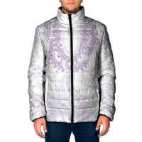 Aloha Lei Onaona Padded Jacket Purple Hawaiian Tribal Pattern - Polynesian Pride