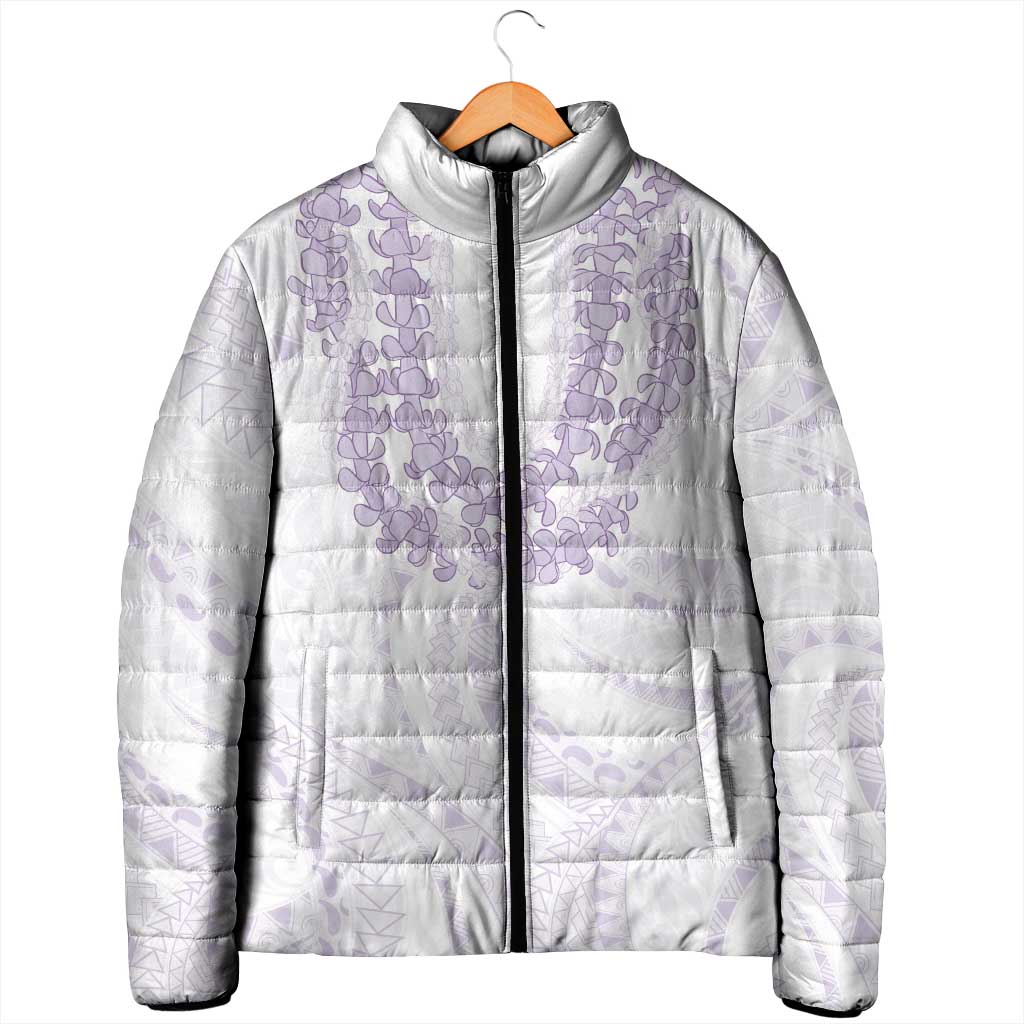 Aloha Lei Onaona Padded Jacket Purple Hawaiian Tribal Pattern - Polynesian Pride