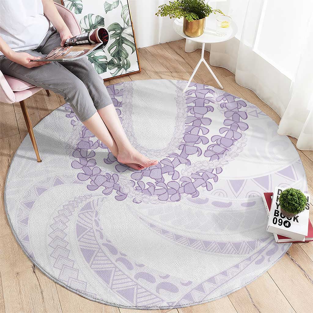 Aloha Lei Onaona Round Carpet Purple Hawaiian Tribal Pattern