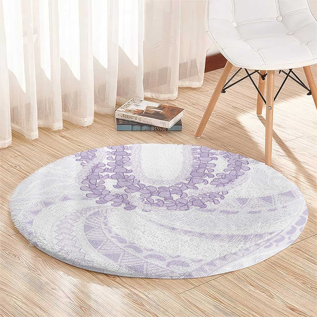 Aloha Lei Onaona Round Carpet Purple Hawaiian Tribal Pattern