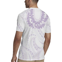 Aloha Lei Onaona Rugby Jersey Purple Hawaiian Tribal Pattern