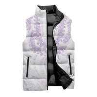 Aloha Lei Onaona Sleeveless Puffer Jacket Purple Hawaiian Tribal Pattern - Polynesian Pride