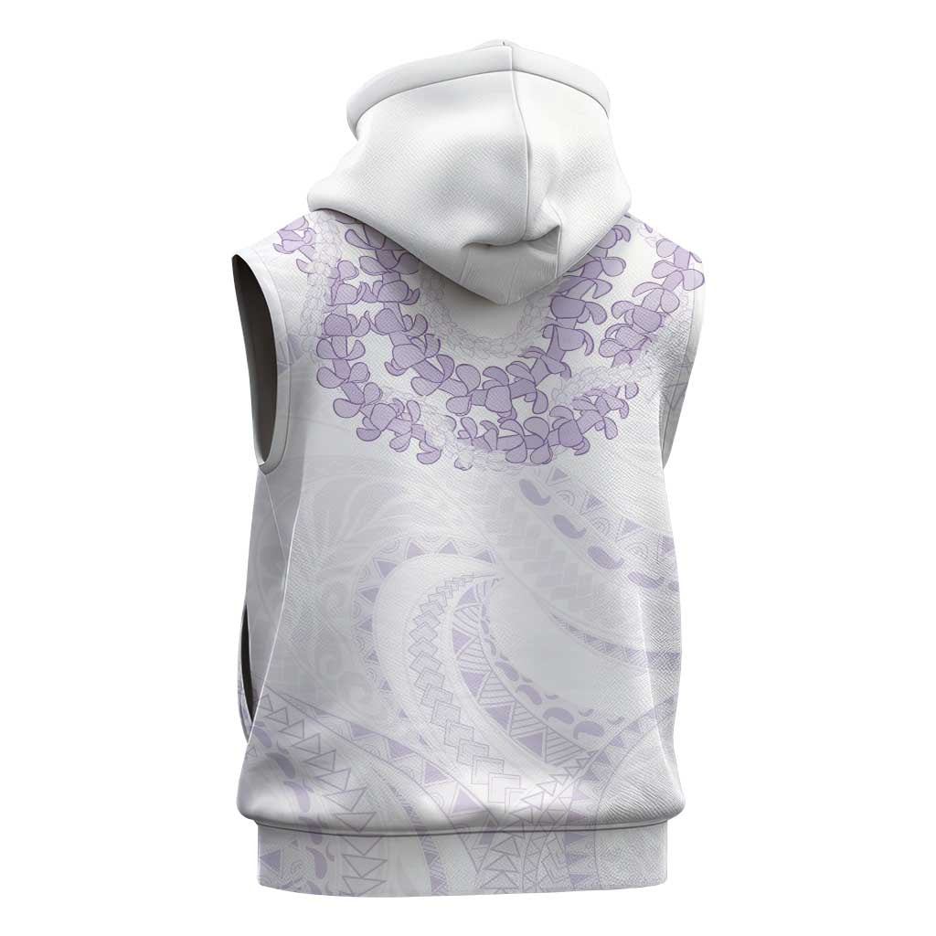 Aloha Lei Onaona Sleeveless Zip Hoodie Purple Hawaiian Tribal Pattern LT9