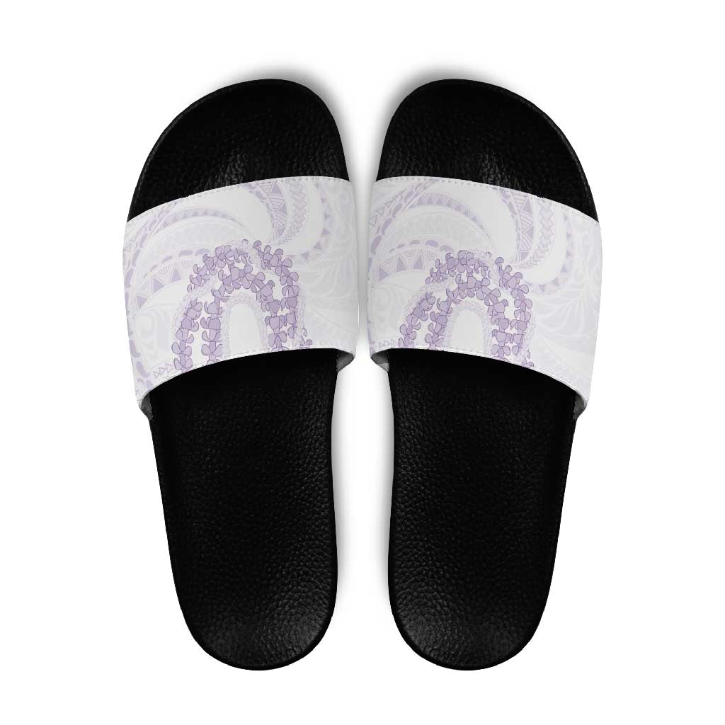 Aloha Lei Onaona Slide Sandals Purple Hawaiian Tribal Pattern - Polynesian Pride