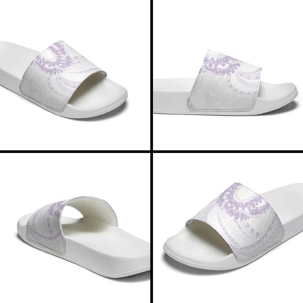 Aloha Lei Onaona Slide Sandals Purple Hawaiian Tribal Pattern - Polynesian Pride