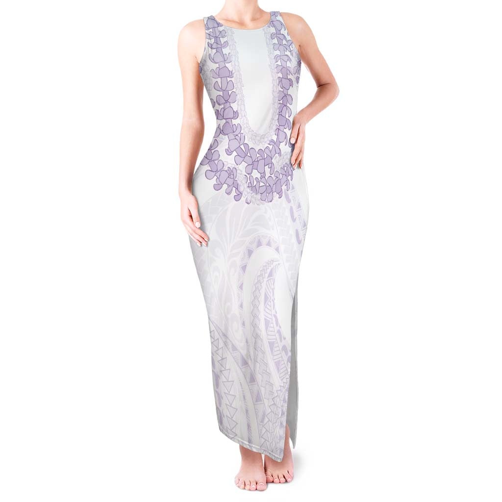 Aloha Lei Onaona Tank Maxi Dress Purple Hawaiian Tribal Pattern