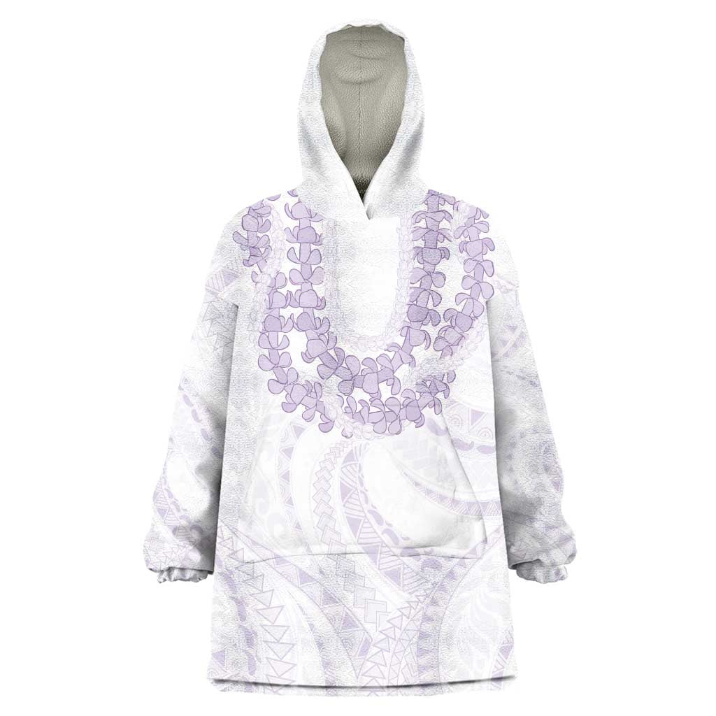 Aloha Lei Onaona Wearable Blanket Hoodie Purple Hawaiian Tribal Pattern