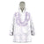 Aloha Lei Onaona Wearable Blanket Hoodie Purple Hawaiian Tribal Pattern