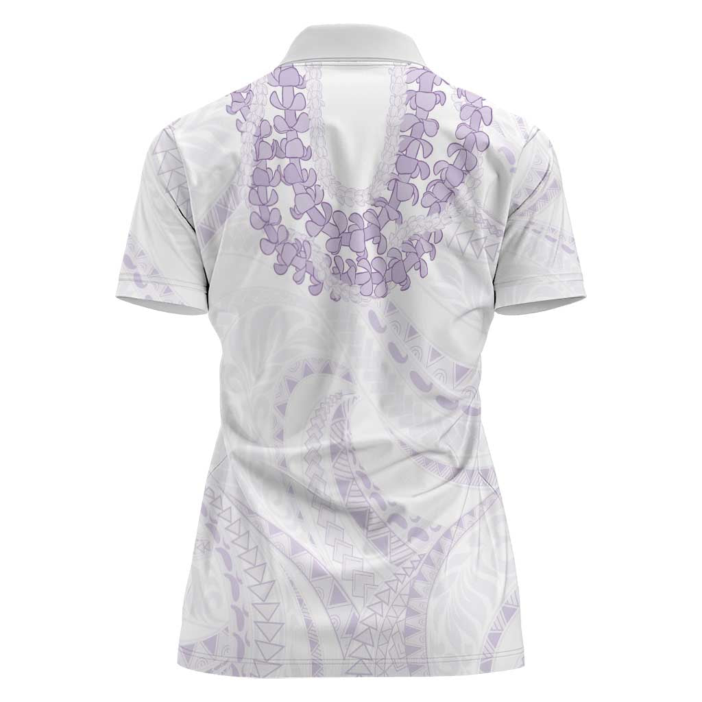 Aloha Lei Onaona Women Polo Shirt Purple Hawaiian Tribal Pattern