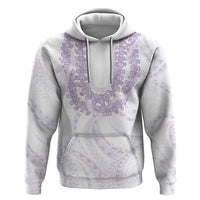 Aloha Lei Onaona Zip Hoodie Purple Hawaiian Tribal Pattern