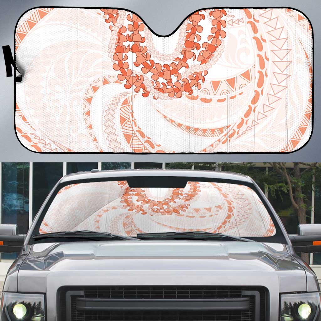 Aloha Lei Onaona Auto Sun Shade Red Hawaiian Tribal Pattern - Polynesian Pride