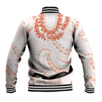 Aloha Lei Onaona Baseball Jacket Red Hawaiian Tribal Pattern
