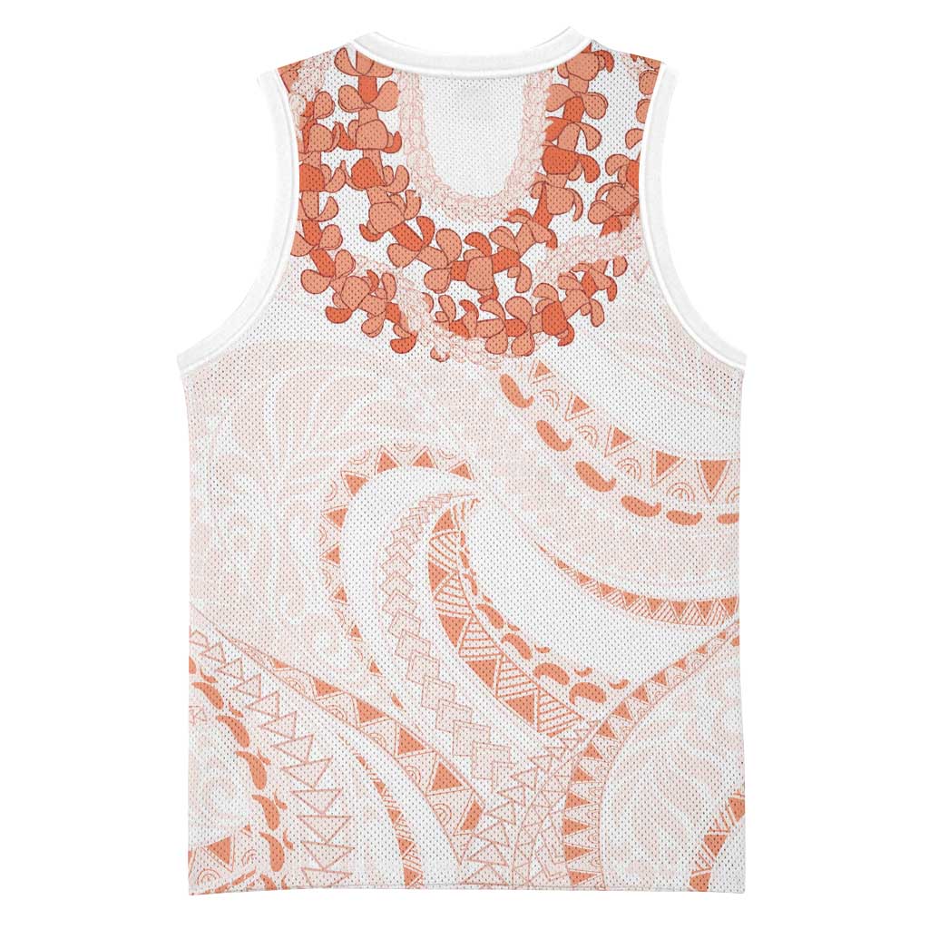 Aloha Lei Onaona Basketball Jersey Red Hawaiian Tribal Pattern - Polynesian Pride