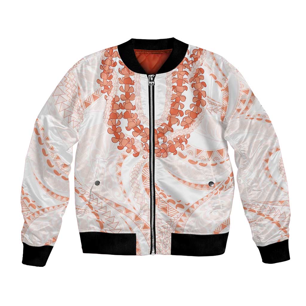 Aloha Lei Onaona Bomber Jacket Red Hawaiian Tribal Pattern