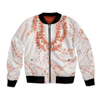 Aloha Lei Onaona Bomber Jacket Red Hawaiian Tribal Pattern