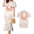 Aloha Lei Onaona Couples Matching Mermaid Dress and Hawaiian Shirt Red Hawaiian Tribal Pattern