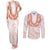Aloha Lei Onaona Couples Matching Tank Maxi Dress and Long Sleeve Button Shirt Red Hawaiian Tribal Pattern